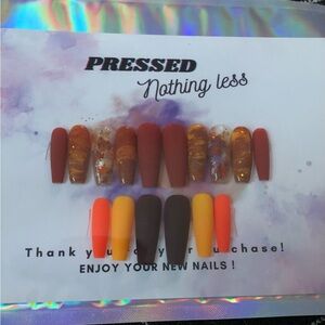 Press ons, brown, aprè